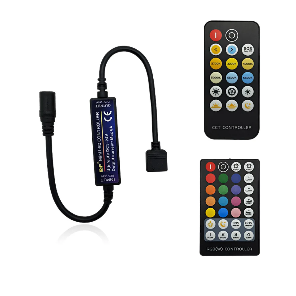 DC5V 24V CCT RGB RGBW светодиодный контроллер с РЧ-пультом контроллер беспроводное освещение аксессуары для 2835 5050 3528 светодиодные ленты