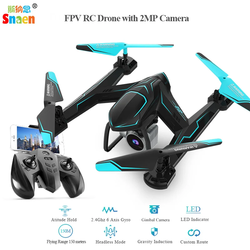 2MP HD Camera Snaen Радиоуправляемый Дрон вертолет с HD Камера 2,4 ГГц 6 оси гироскопа 4 Каналы дистанционного Управление Квадрокоптер Наборы легко летать для начинающих - Цвет: 2MP HD Camera