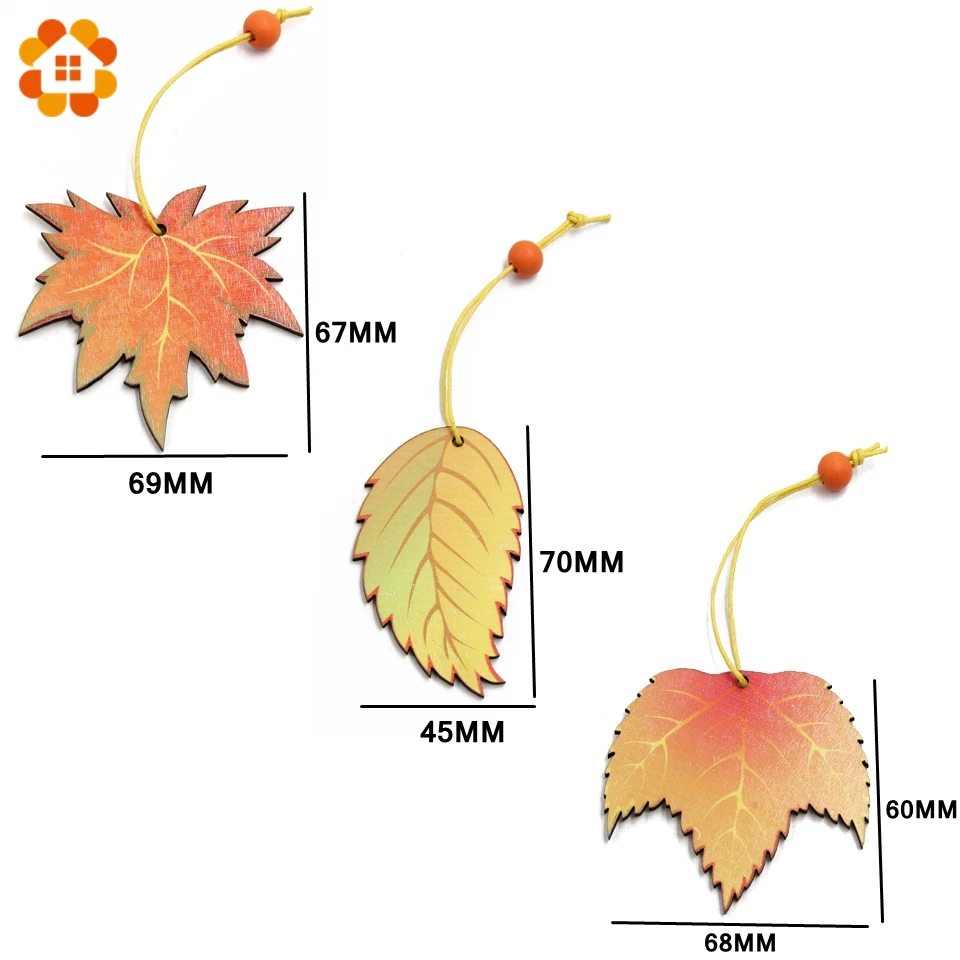 6 шт. винтажные Деревянные Подвески украшения сделай сам осенний кленовый лист
