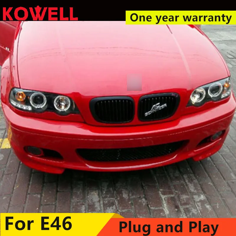 KOWELL автомобильный Стайлинг для BMW E46 фары 1998 2002 320 328 светодиодный DRL H7 HID Ангел глаз
