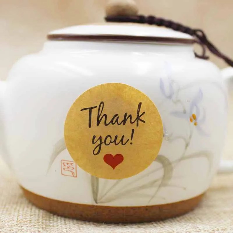 2017 сделай сам спасибо с красным сердцем ярлыки из крафт бумаги для подарков