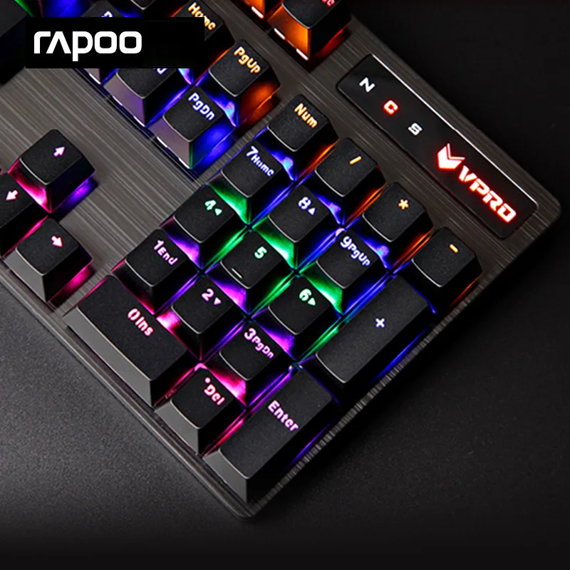 Rapoo V500PRO 104key механическая клавиатура USB Проводная игровая с 7 цветов Подсветка для