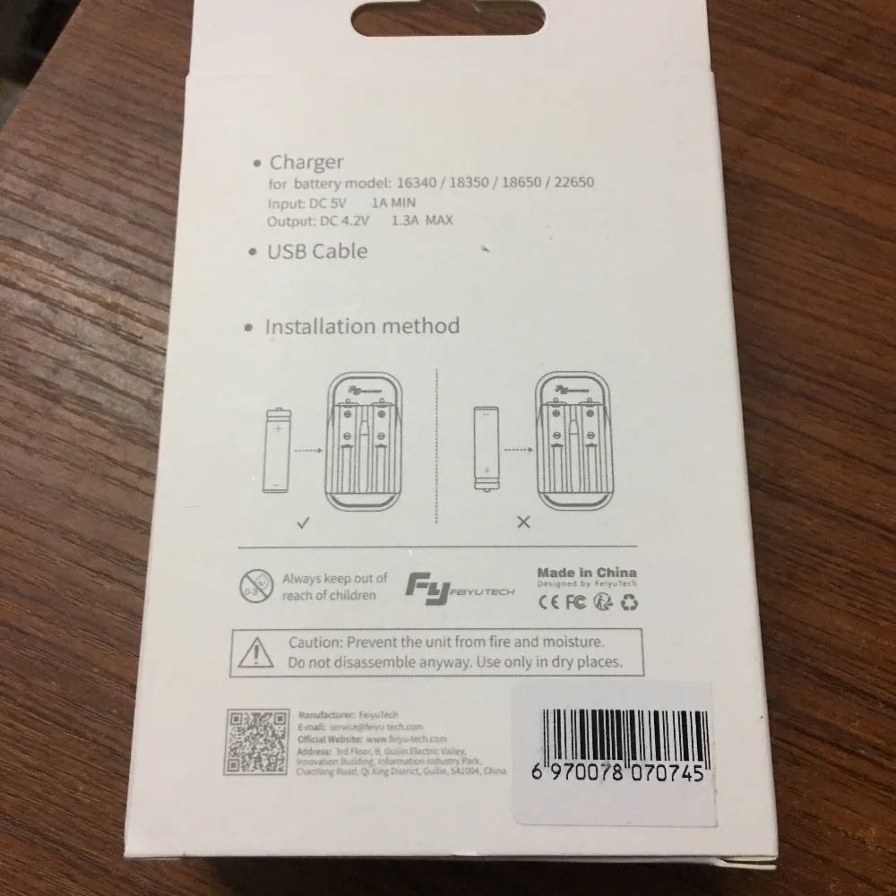 Feiyutech оригинальный 22650 3000 мАч аккумулятор + зарядное устройство для Fy Feiyu G5 SPG SPGLive