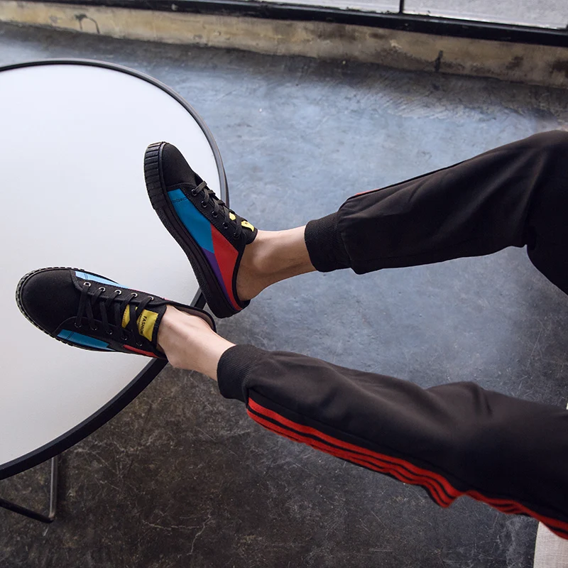 Летние парусиновые тапочки Мужская обувь в Корейском стиле дышащая без застежки