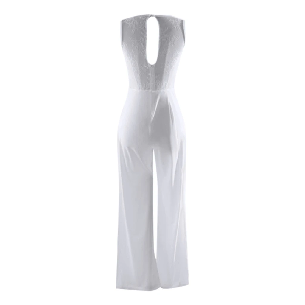 

JAYCOSIN 2019 Hot Bodysuit Fashion Women V-Neck Sleeveless Patchwork Wide Legs Sexy Jumpsuit Trousers 19MAY14