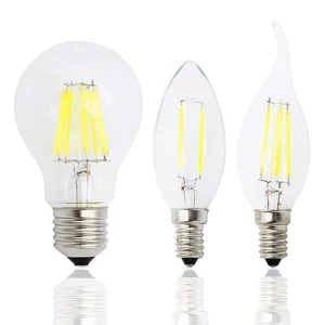 Диммируемая Светодиодная лампа накаливания в стиле ретро, 2 Вт, 4 Вт, 6 Вт, 8 Вт, лампочсветильник E27, E14, лампочка-свеча, монолитный блок светодиодов 220 В, 230 В, заменяемая галогеновая лампочка 20 Вт, 40 Вт, 60 Вт, 80 Вт