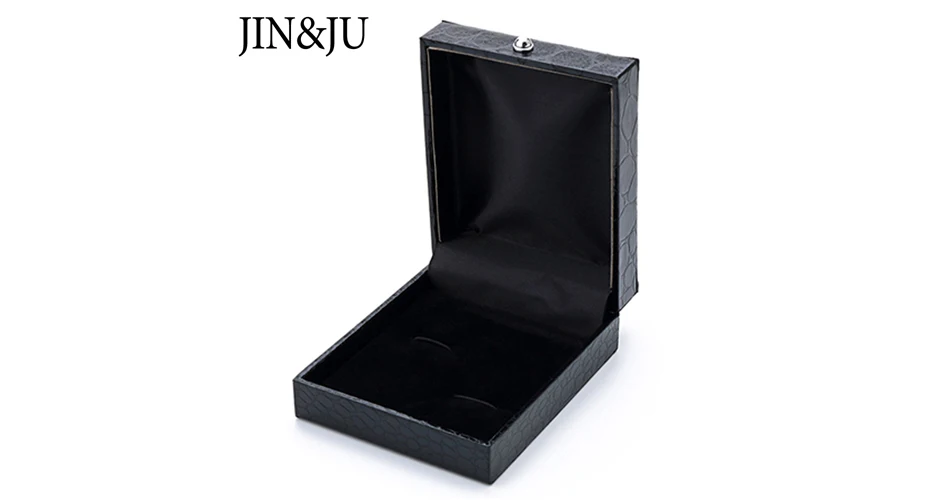 JIN& JU, черная коробка для запонок, 30 шт./лот, высокое качество, имитация кожи аллигатора, коробка для запонок, ювелирный чехол для переноски(без манжет