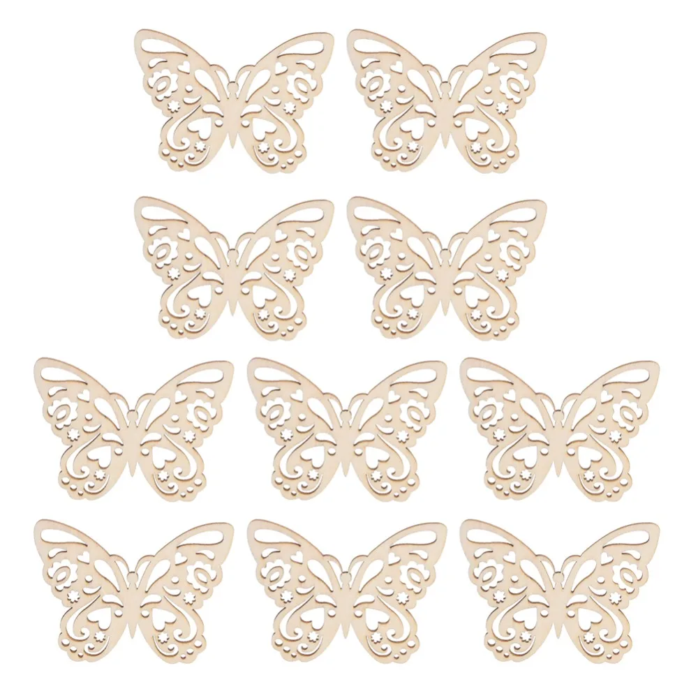 10 шт./лот деревянные подвески в виде бабочек и цветов украшения для фестиваля