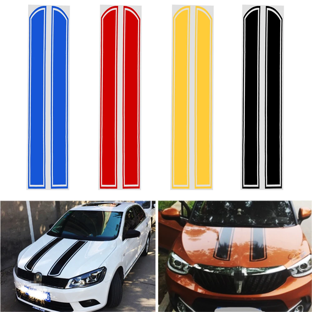 

YawlooC Car Stickers and Decals Car Styling Auto Motorcycle Sticker Hood Engine Cover DIY Stripe Decoration Reflective