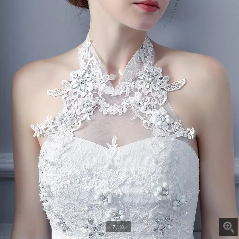 2017 Новый дизайн Русалка белое кружево Холтер декольте свадебное платье