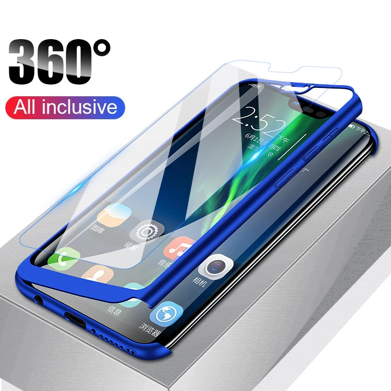 Luxury 360 Full Cover Glass Case For Samsung Galaxy A50 A30 M10 M20 A6S A10 Protective A8 Plus 2018 Shell |