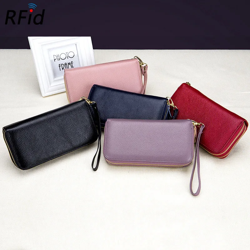 Женский Длинный кошелек на каждый день с rfid защитой отделением для паспорта карт