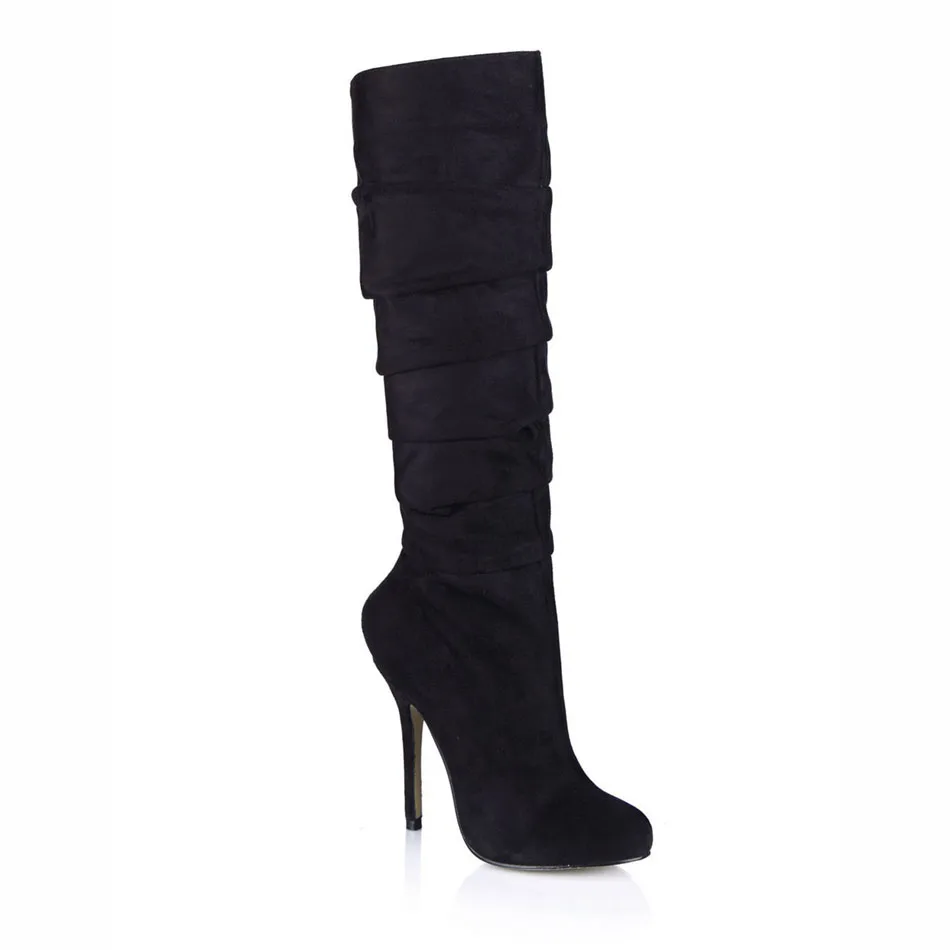 

CHMILE CHAU Pleated Sexy Party Knee-High Boot Women Stiletto High Heel Bottes Genoux Femmes Rodilla Botas Para Mujer 0640CBT-3