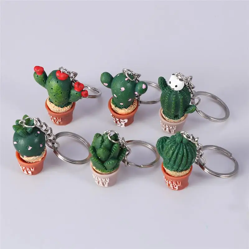 24 шт имитация брелок с подвеской кактус цветной очарование смола держатель