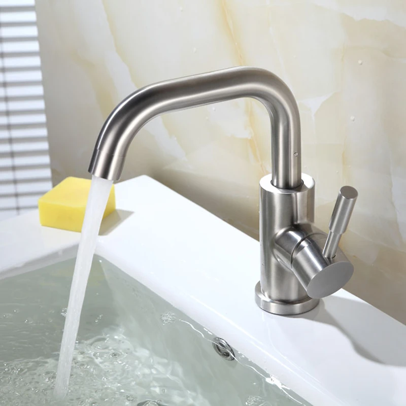 1 шт. смеситель для горячей и холодной воды Матовый кран из нержавеющей стали 304