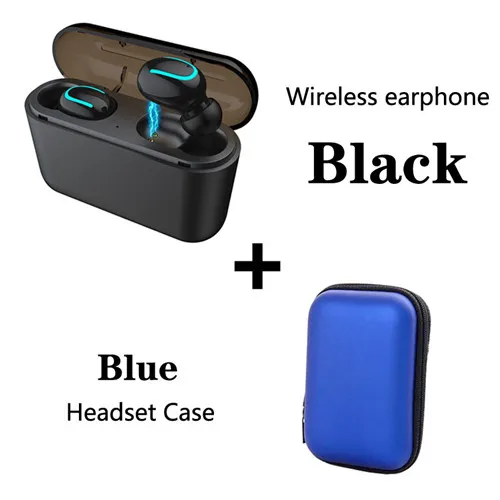 add blue bag Для Iphone Android Earpod Bluetooth 5,0 наушники стерео беспроводные наушники, 1500 мАч зарядная коробка Q32 наушники гарнитура PK i10 - Цвет: add blue bag