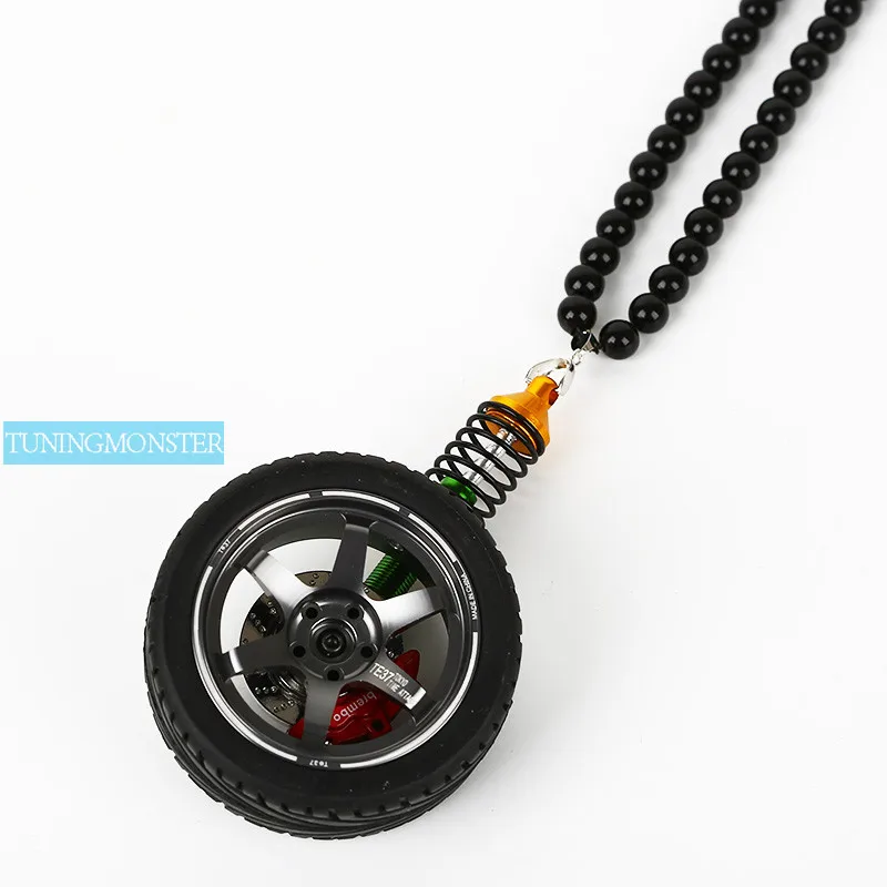 gray rim-gold shock DIY концентратор с амортизатором набор(колесо+ Шина+ тормозной диск+ Шок+ бисерная цепь - Название цвета: gray rim-gold shock