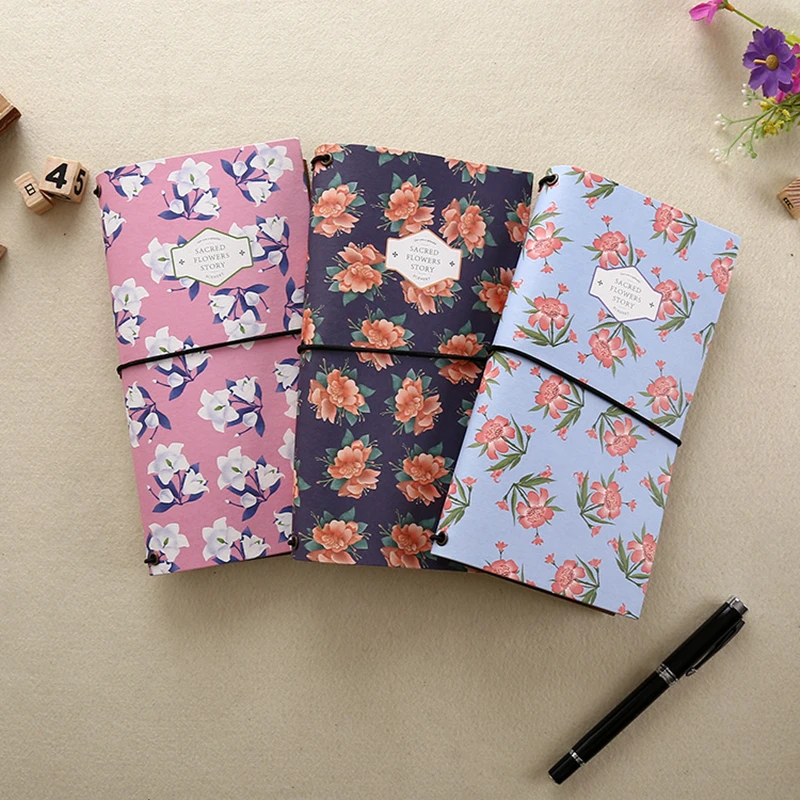 Creative The flowers are open paper Cover Planner Notebook Diary Book Exercise Composition Binding Note Notepad Gift Stationery |