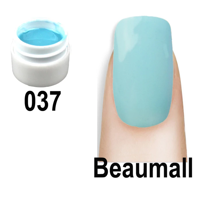 Beaumall гель для рисования 36 цветов, 1 горшок 5 мл объем чистый твердый УФ гель цвет для ногтей блестящая Обложка для наращивания маникюра DIY - Цвет: 37
