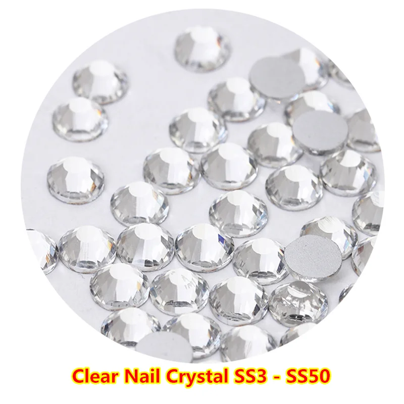 Ss3-ss50 модные 3D Crystal Clear Flatback не исправление ногтей стразами Сваровски Стразы для ногтей для DIY Nail Art Украшение стразы стеклянные