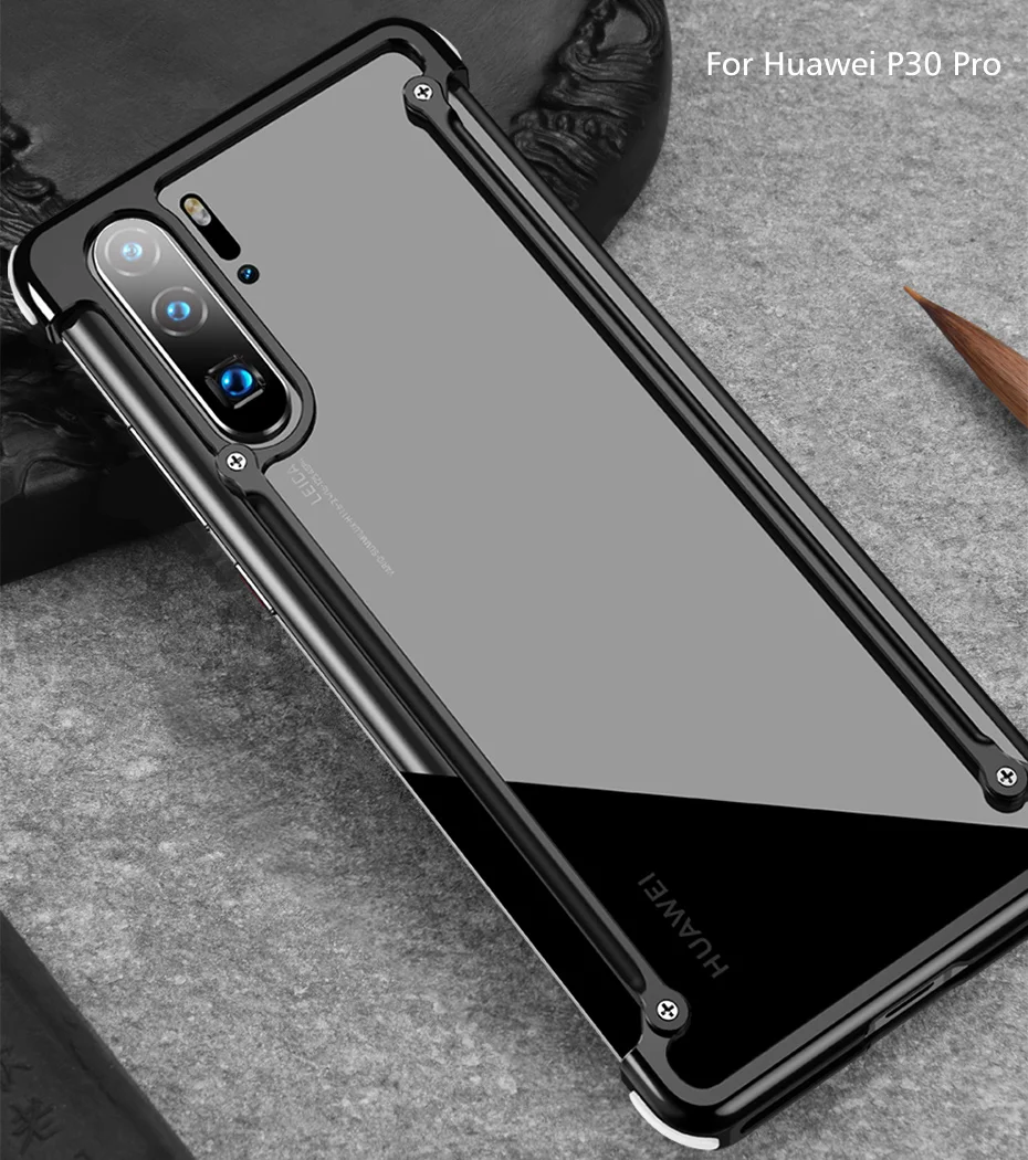 Металлический чехол с подушкой безопасности для huawei P30, чехол с подушкой безопасности, металлический бампер для huawei P30 Pro, чехол