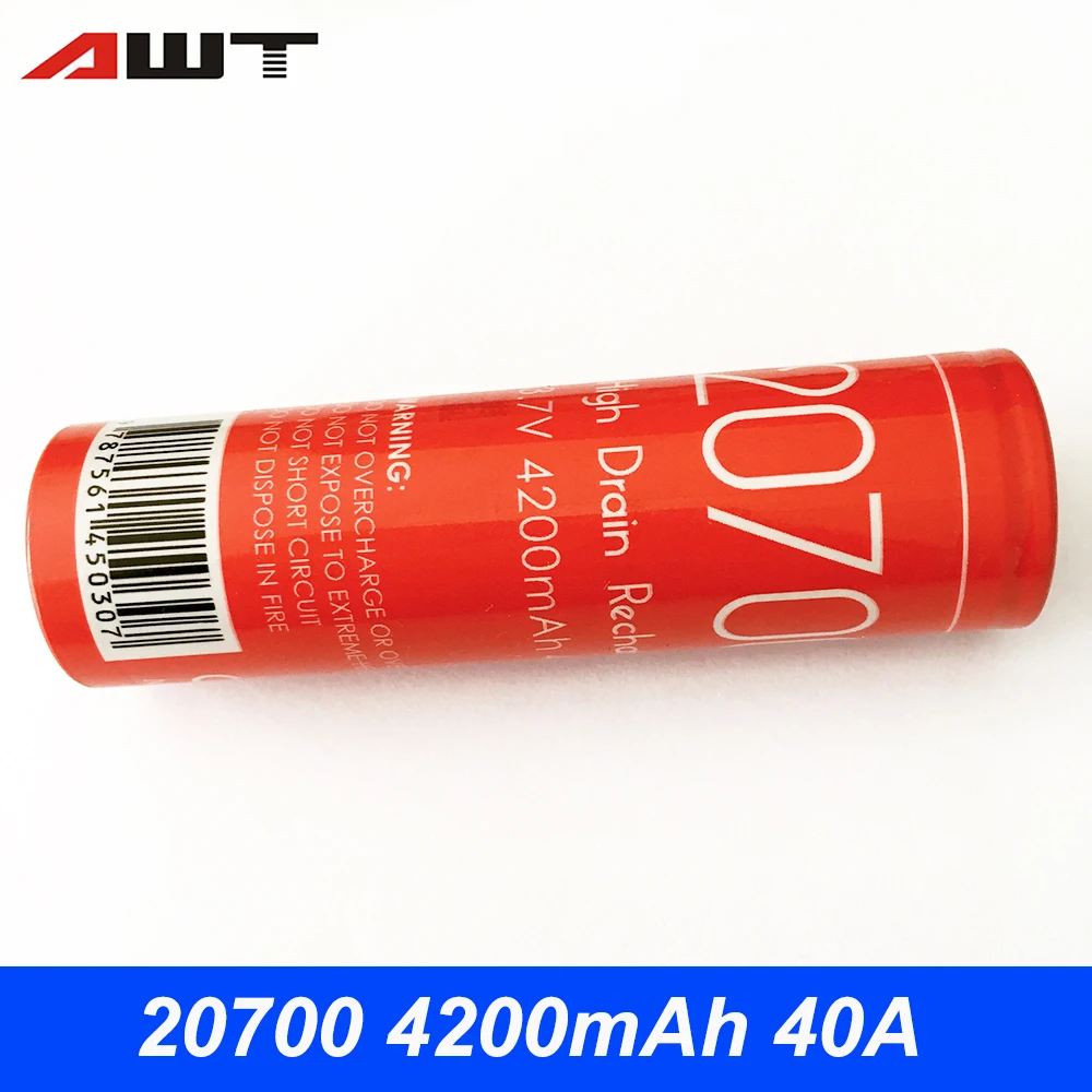 Авт 20700 Батарея 4200 мА/ч 40A 3 7 V-4 2 V Высокая утечка Перезаряжаемые для Vape сверла
