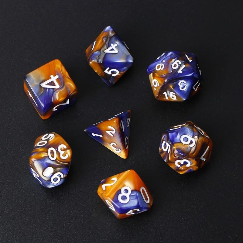 Акриловые полигедральные игральные кости для TRPG настольных игр Подземелья и
