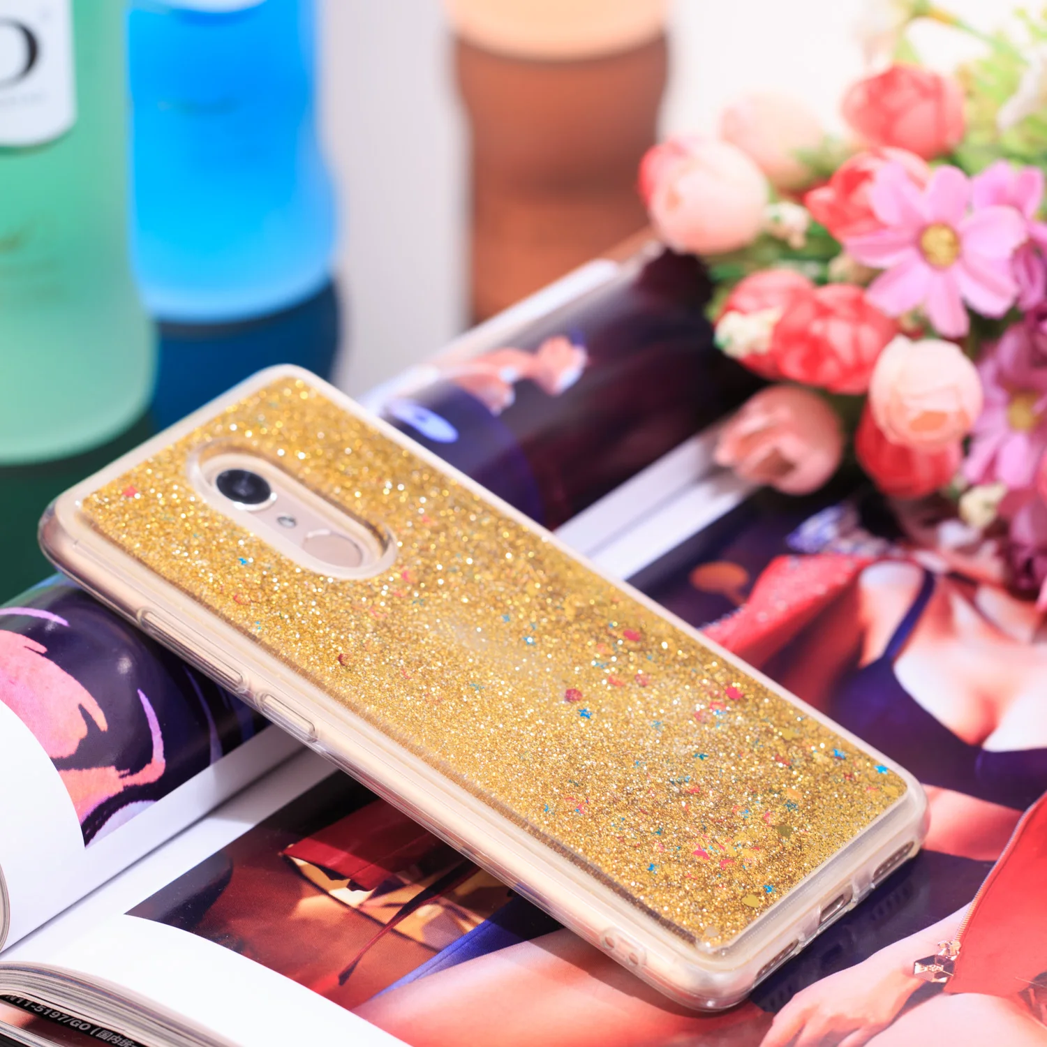 Шикарный Блестящий чехол для Xiaomi Redmi 5 мягкий силиконовый с кристаллами и