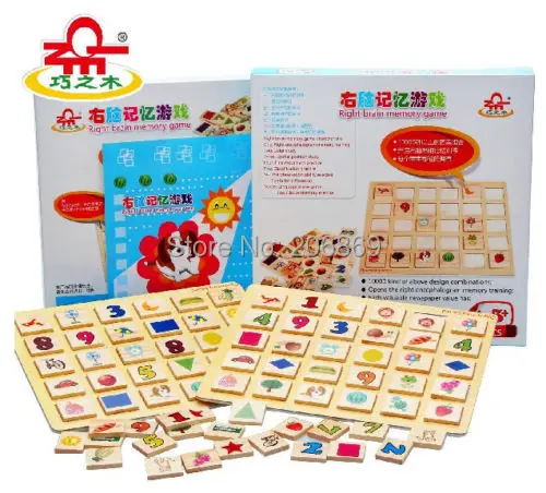 Деревянная игрушка Монтессори игра с памятью правого мозга цифровые