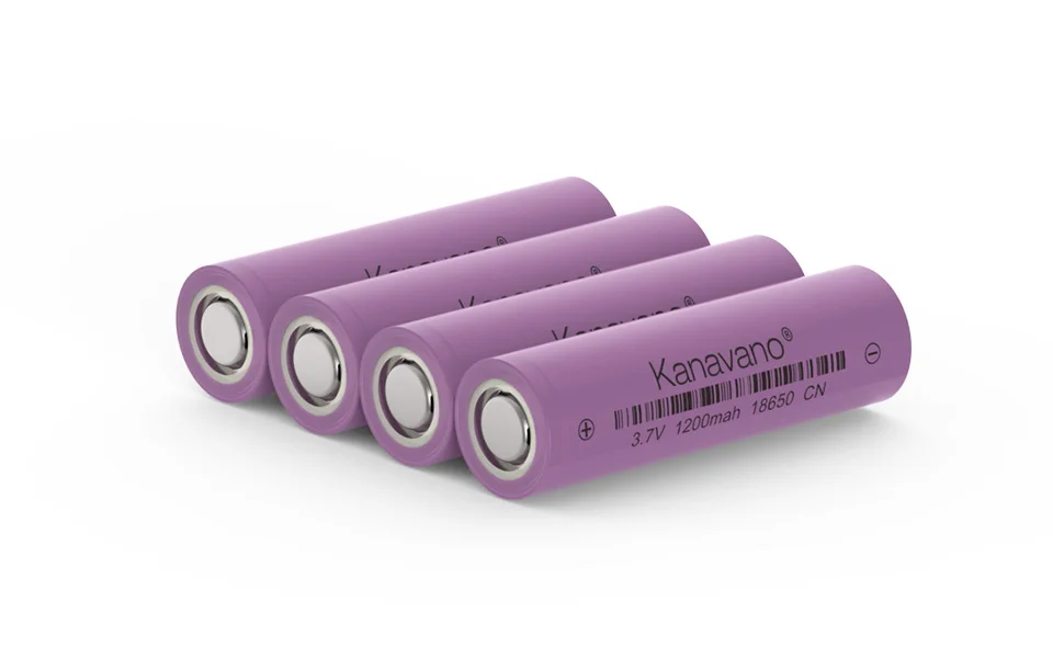 Kanavano Original High quality 18650 1200mAh 3.7 V lithium ion rechargeable batteries and LED flashlight Torch Accumulator Cells