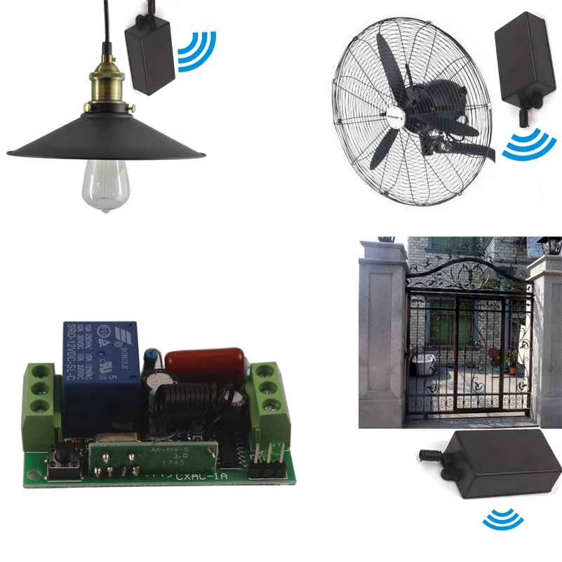 Слиплион Универсальный 220V 433МГц Беспроводной Пульт Дистанционного Управления Выключателем Света Для Внутреннего и Наружного Применения 110V 315МГц включить.