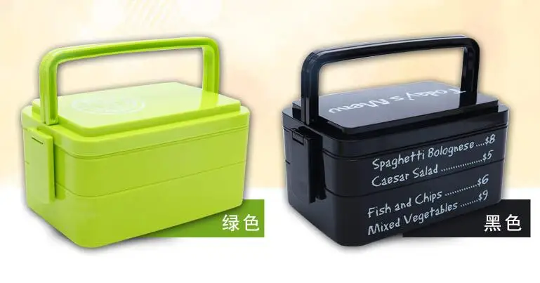 Трехслойный прямоугольный контейнер экологически чистый Ланчбокс для бэнто