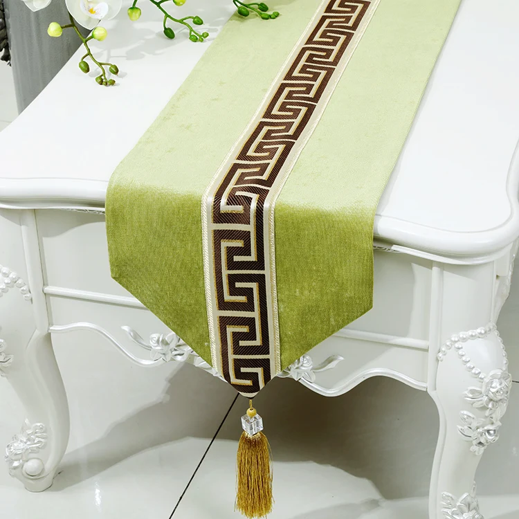 Роскошный геометрический кружевной китайский Настольный бегун Свадебный