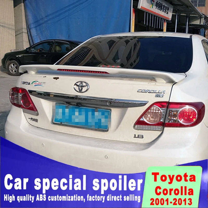 Золотой код corolla 2001 до 2013 Высокое качество предотвращает падение ABS спойлер Красный Сигнальный светильник Спойлеры праймер Colpr
