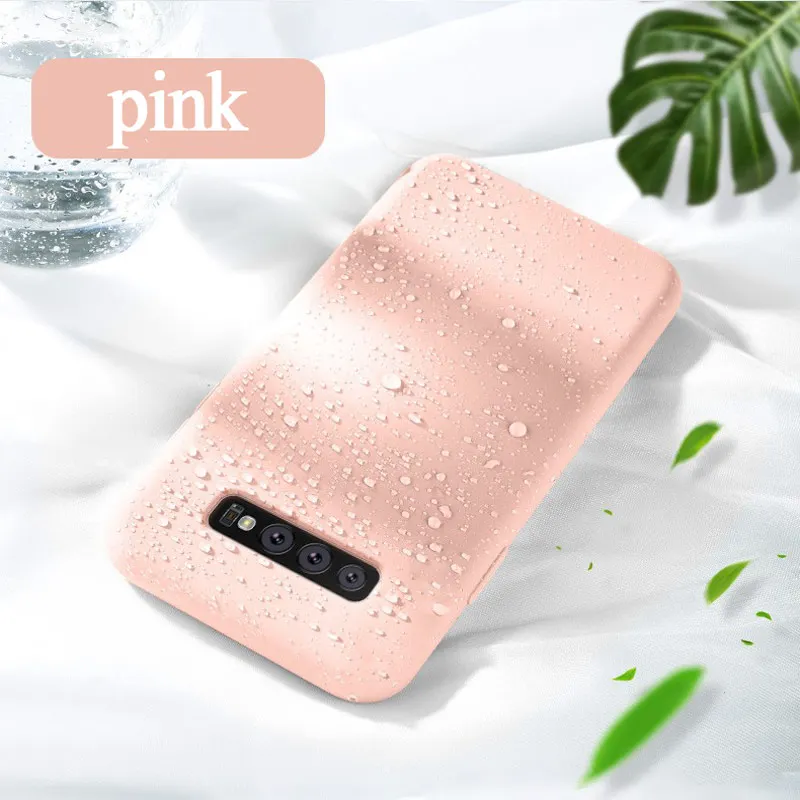 Pink Жидкий силиконовый чехол для samsung Galaxy A50, A70, S10, Note10 Plus, мягкий матовый чехол для samsung Note10, 8, 9, S8, S9, S10 Plus, чехол - Color: Pink