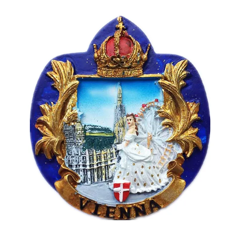 New Arrival Elisabeth Sissi Austria Vienna Tourism Souvenirs 3D Handmade Magnetic Stickers Refrigerator Home Decorations|magnetic sticker|home