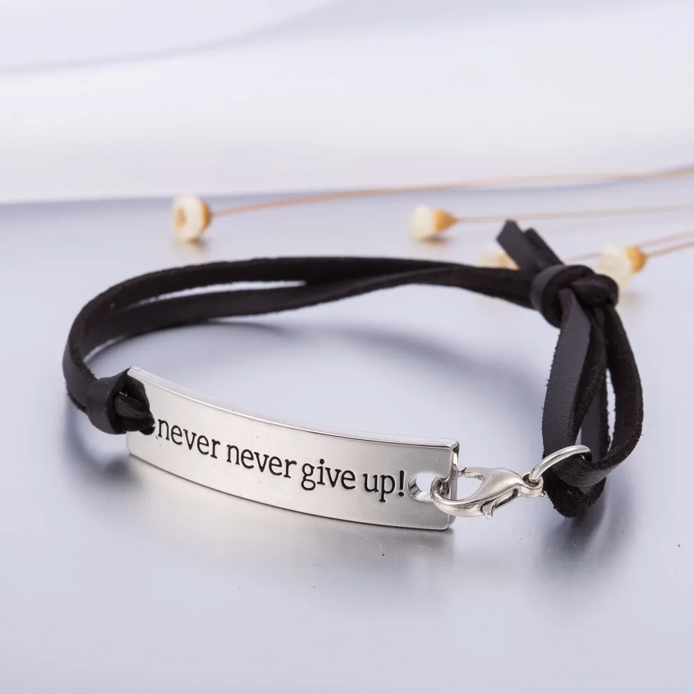 Винтажный кожаный браслет Teamer браслеты для мужчин и женщин с выгравированными