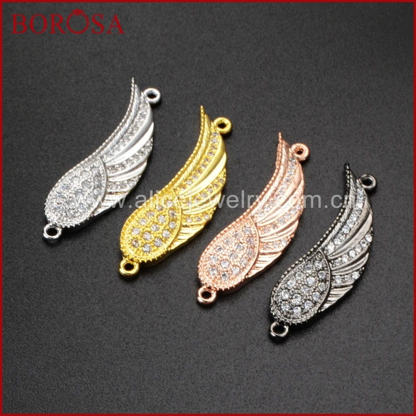 Кубический цирконий BOROSA медный кристалл соединитель крыла ангела WX032 | Украшения