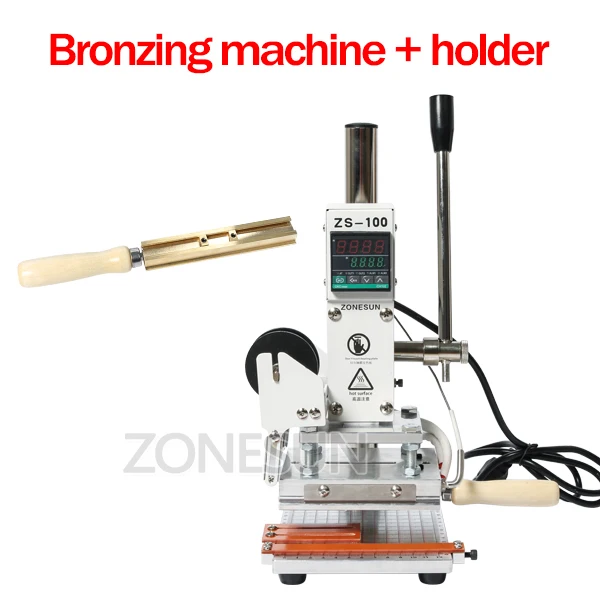 Only Machine 1 ZONESUN ZS-100 двойного назначения машина для горячего тиснения фольгой ручная Бронзирующая машина для ПВХ карты кожи и бумаги штамповочная машина - Цвет: Only Machine 1