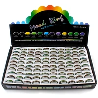 100pcs wholesale change color mood rings temperature changable color ring free shippingdisplay box