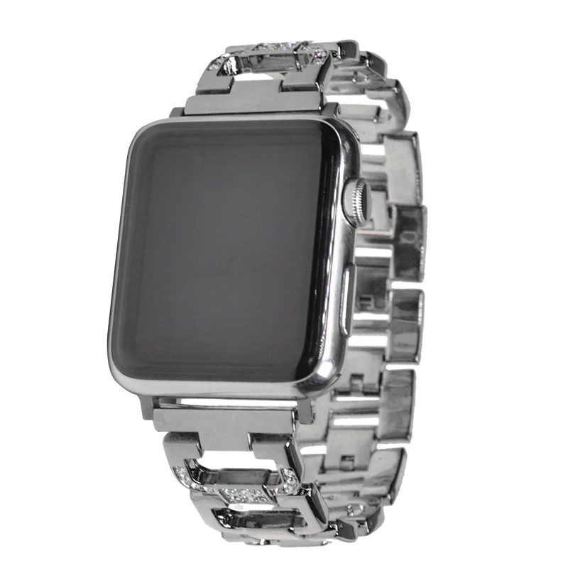 Модный роскошный классический ремешок из нержавеющей стали для Apple watch 38 мм 42