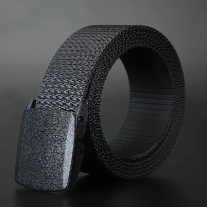 Мода 2017 г. Для мужчин холст ремень гладкой пряжкой Ремни армия тактика инструмент