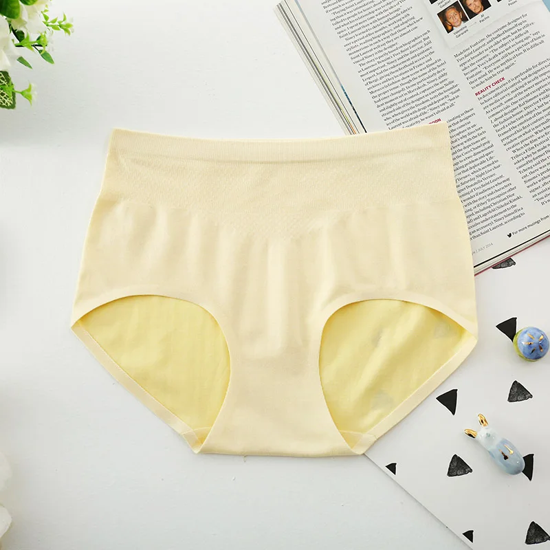 Сексуальные Бесшовные женские трусы с высокой талией Женские однотонные