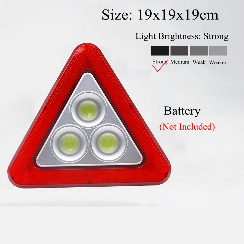 Battery Large Size Автомобиль с питанием от солнечных батарей многофункциональный аварийный светильник Треугольники светодиодный Предупреждение лампа 3 COB 4 режима на открытом воздухе Портативный прожектор с зарядка через usb Порты и разъёмы - Испускаемый цвет: Battery Large Size