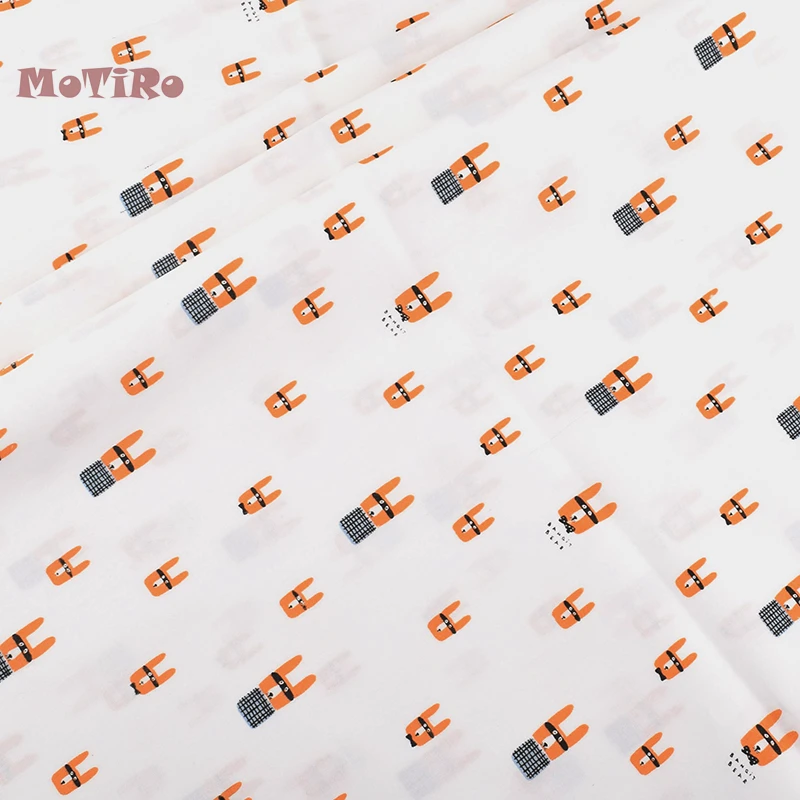 MoTiRo Half Meter Printed Twill Cotton Fabric Cartoon Fox Pattern Cloth of Baby/Handmade/Quilting/Sewing/Sheet/Pillow/Needlework | Дом и сад