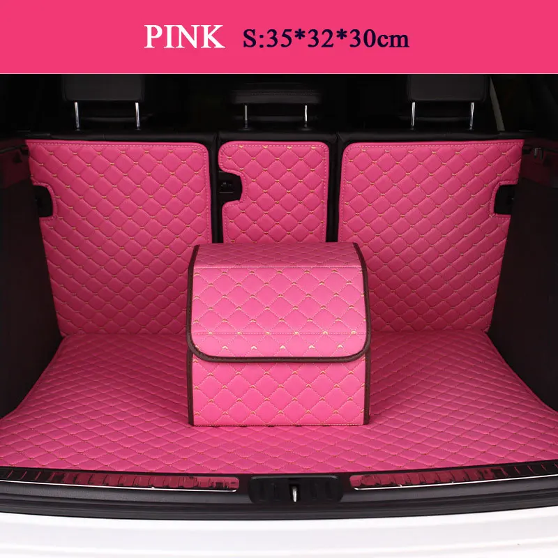 pink S Автомобильный органайзер для багажника, сумка для хранения, авто сумка для мусора, сумка для инструментов, Складная Большая сумка для хранения груза, аксессуары для автомобиля, розовый/синий - Название цвета: pink S