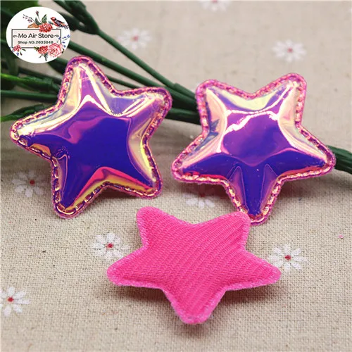 hot pink 12pcs 4,5 см 12 шт Звездные патчи блестящая ПУ форма звезды мягкие фетровые аппликации для украшения DIY аксессуары для волос - Цвет: hot pink 12pcs