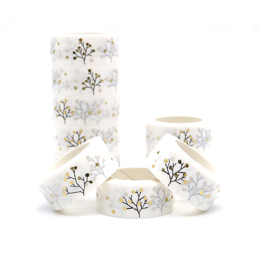 

5m*15mm Creative Tree Gold Foil Decorative Washi Tape DIY Scrapbooking Masking Tape School Office Supply 1 PCS