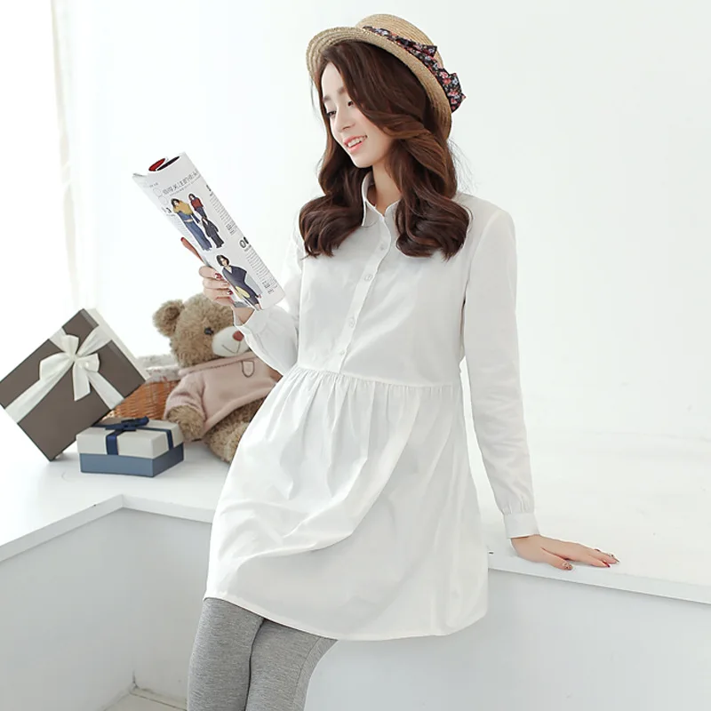 Женская рубашка Длинные платья Материнство кормящих Рубашка Платье для