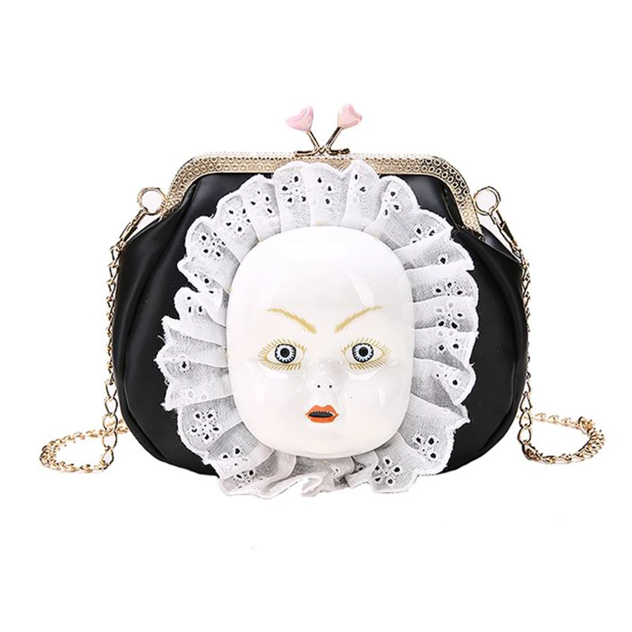 Винтажная Готическая фарфоровая кукольная кружевная круглая кожаная цепочка